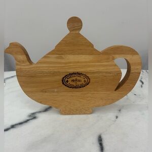 MacKenzie-Childs Wooden Teapot Trivet/Cutting Board